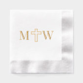 Monogramme Initiale 2 Couple Croix Simple Élégant (Recto)