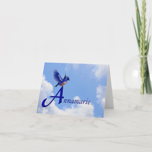 Monogramme initiale A personnalisé Bluebird (Devant)