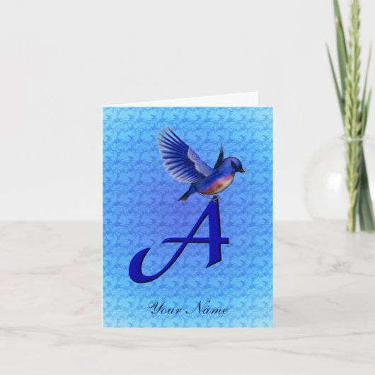 Monogramme Initiale A Personnalisé Bluebird (Devant)