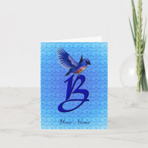 Monogramme Initiale B Personnalisé Bluebird