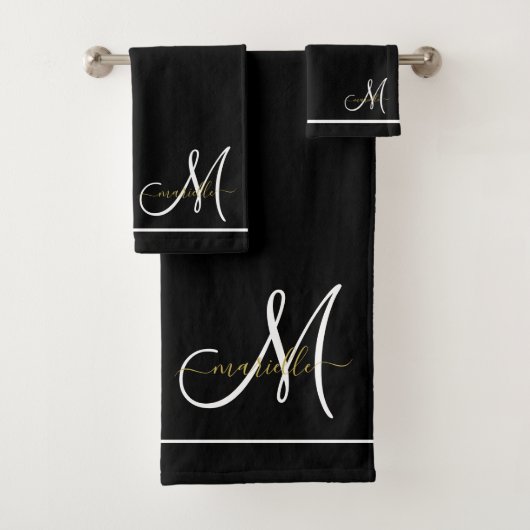 Monogramme initiale blanche or nom script (En situation)