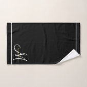 Monogramme initiale blanche or nom script (Serviette à main)