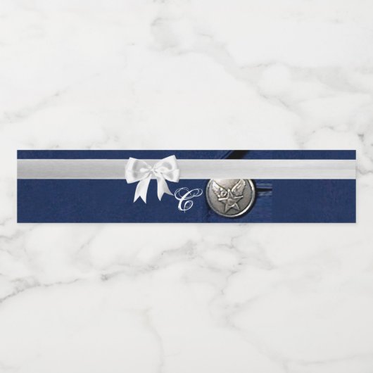 Monogramme initiale bouteille d'eau Étiquette AirF (Étiquettes simples)