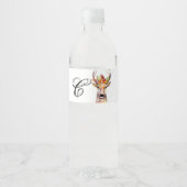 Monogramme initiale bouteille d'eau Étiquette boho (Devant)