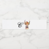 Monogramme initiale bouteille d'eau Étiquette boho (Étiquettes simples)