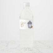 Monogramme initiale bouteille d'eau Étiquette été  (Devant)