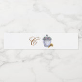 Monogramme initiale bouteille d'eau Étiquette été  (Étiquettes simples)