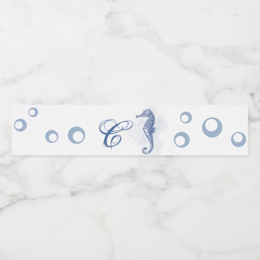 Monogramme initiale bouteille d'eau Étiquette Seah (Étiquettes simples)