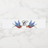 Monogramme initiale bouteille d'eau Étiquette trad (Étiquettes simples)