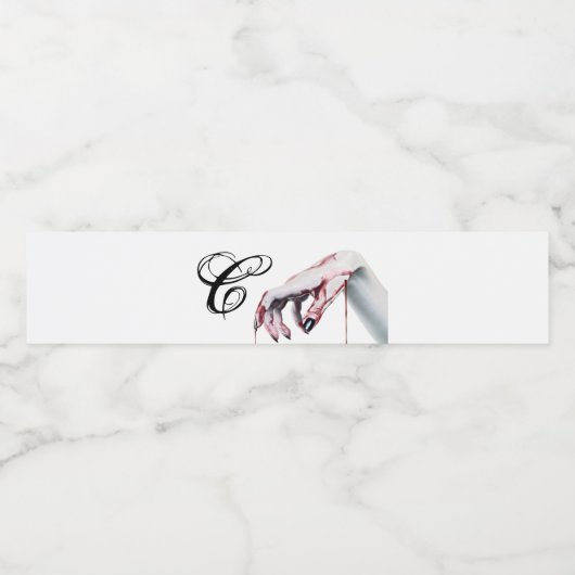 Monogramme initiale bouteille d'eau Étiquette zomb (Étiquettes simples)