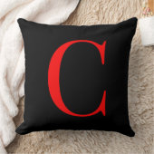 Monogramme initiale C Coussin décoratif carré (Couverture)