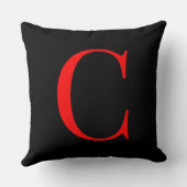 Monogramme initiale C Coussin décoratif carré (Verso)