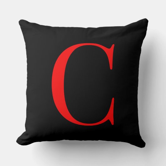 Monogramme initiale C Coussin décoratif carré (Recto)