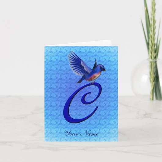 Monogramme Initiale C Personnalisé Bluebird (Devant)
