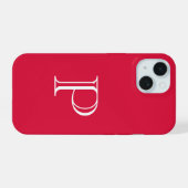 Monogramme Initiale Couleur Uni Rouge Cramoisi (Verso Horizontal)