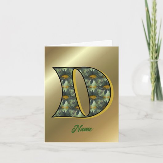 Monogramme Initiale D Fleurs Art Personnalisé (Devant)