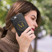 Monogramme initiale de luxe doré noir amusant