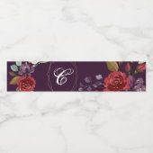 Monogramme initiale Étiquette bouteille d'eau Plum (Étiquettes simples)