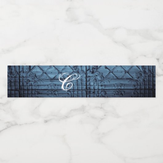 Monogramme Initiale Étiquette bouteille d'eau Rust (Étiquettes simples)