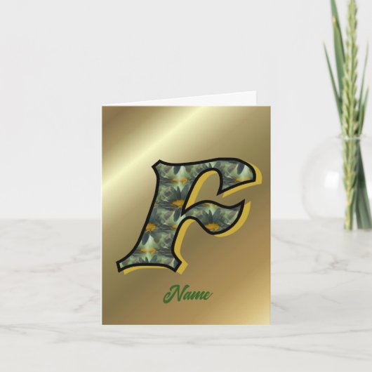 Monogramme Initiale F Art Personnalisé de Margueri (Devant)