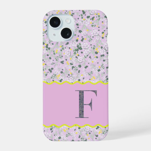 MONOGRAMME INITIALE F LILAS PETITES FLEURS (Verso)