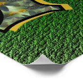 Monogramme Initiale F Poster des marguerites noire (Coin)