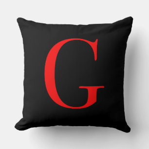 Monogramme initiale G Coussin décoratif carré en p