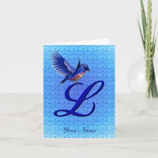 Monogramme Initiale L Personnalisé Bluebird (Devant)