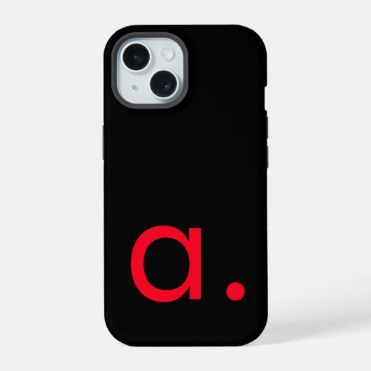 Monogramme initiale lettre rouge noir moderne uni (Verso)