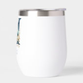 Monogramme Initiale M Cadeau Floral Bleu Aquarelle (Gauche)