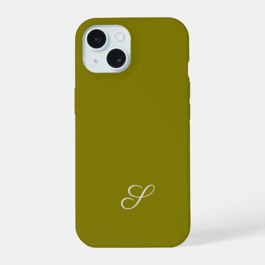 Monogramme initiale minimaliste vert sauge (Verso)
