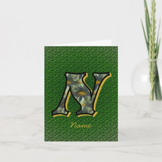 Monogramme Initiale N Art Personnalisé avec Margue (Devant)