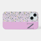 MONOGRAMME INITIALE N PETITES FLEURS LILAS (Verso Horizontal)