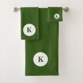 Monogramme Initiale Nom Couleur Vert Foncé Moderne (En situation)