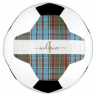 Monogramme Initiale Nom en Écriture Tartan à Carre