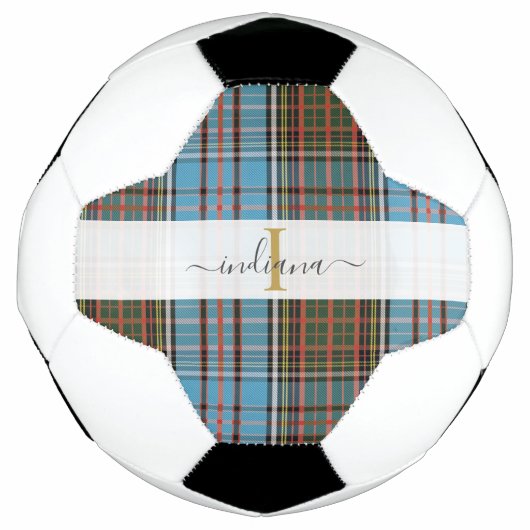 Monogramme Initiale Nom en Écriture Tartan à Carre (Devant)