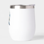Monogramme Initiale Q Fleur Bleue Aquarelle Cadeau (Gauche)