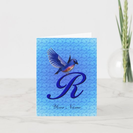 Monogramme Initiale R Bluebird Personnalisé (Devant)