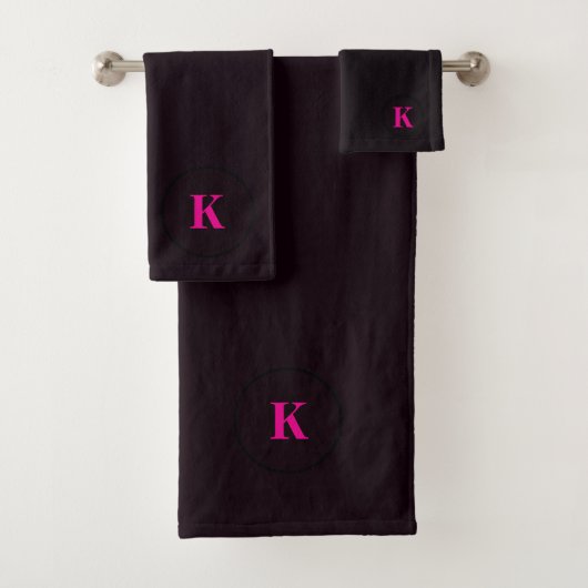 Monogramme initiale rose chaud noir moderne person (En situation)