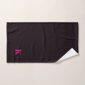 Monogramme initiale rose chaud noir moderne person (Serviette à main)