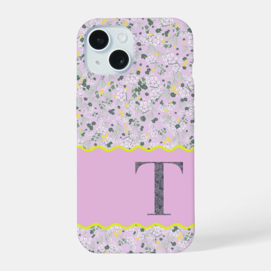 MONOGRAMME INITIALE T LILAS PETITES FLEURS (Verso)