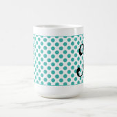 Monogramme Initiales Aqua Pois Mug (Centre)