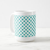 Monogramme Initiales Aqua Pois Mug (Devant gauche)