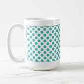 Monogramme Initiales Aqua Pois Mug (Gauche)