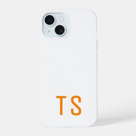 Monogramme Initiales Minimal Moderne Orange Élégan (Verso)