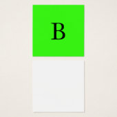 Monogramme Initiales Neon Vert brillant Cool coule (Devant & derrière)