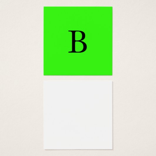 Monogramme Initiales Neon Vert brillant Cool coule (Devant & derrière)