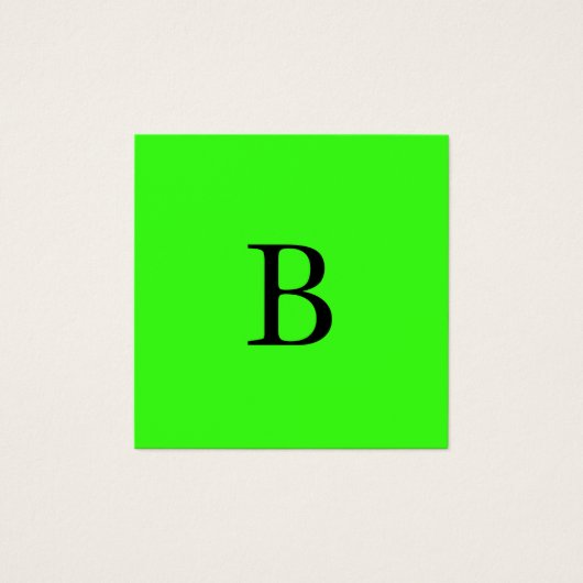 Monogramme Initiales Neon Vert brillant Cool coule (Devant)