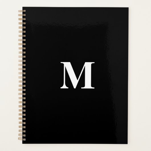 Monogramme Initiales Nom personnalisé Black White  (Devant)