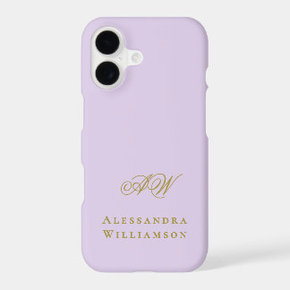 Monogramme Initiales Or Lavande Nom Minimaliste